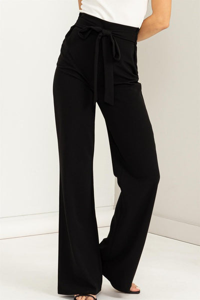 Seeking Sultry High-Waisted Tie Front Flared Pants - 1Caribbeanmall