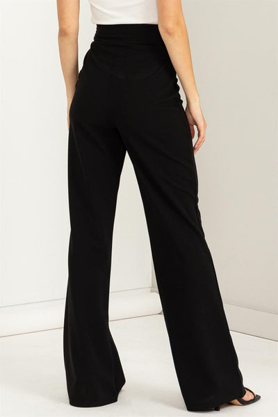 Seeking Sultry High-Waisted Tie Front Flared Pants - 1Caribbeanmall