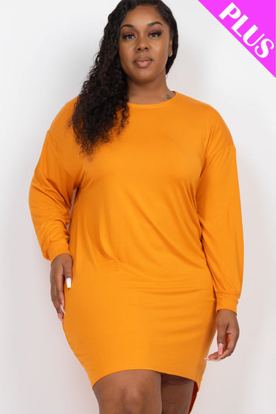 Plus Size Cozy High Low Dress (collective) - 1Caribbeanmall