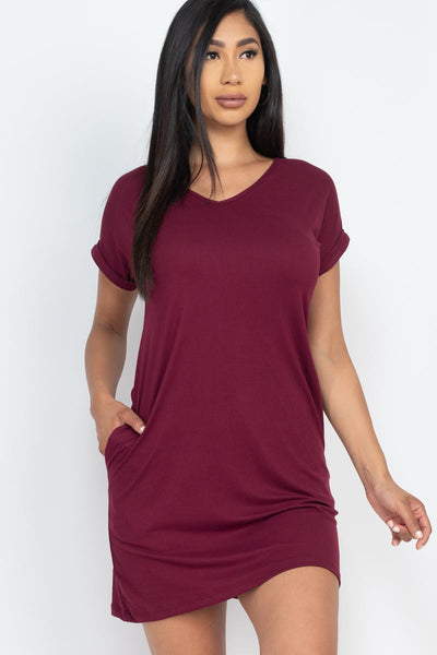 Cap Sleeve Pocket Mini Dress