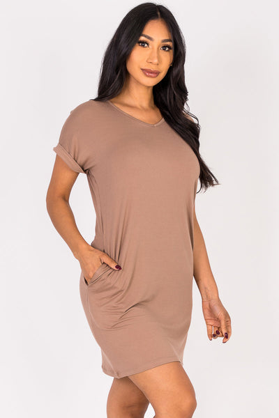 Cap Sleeve Pocket Mini Dress