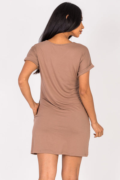 Cap Sleeve Pocket Mini Dress