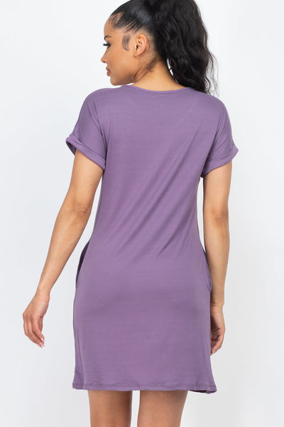 Cap Sleeve Pocket Mini Dress