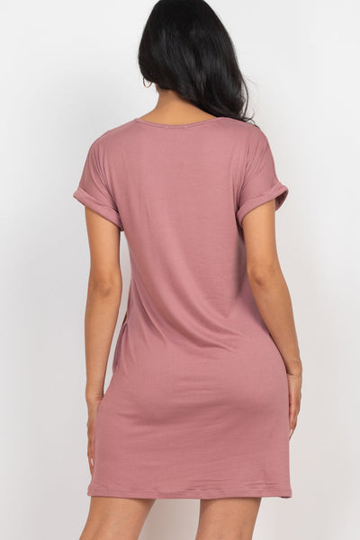 Cap Sleeve Pocket Mini Dress