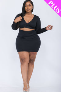 Plus Size Crisscross Cutout Front Mini Dress (collective) - 1Caribbeanmall