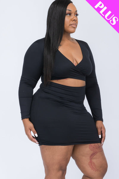 Plus Size Crisscross Cutout Front Mini Dress (collective) - 1Caribbeanmall