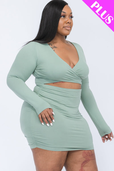 Plus Size Crisscross Cutout Front Mini Dress (collective) - 1Caribbeanmall