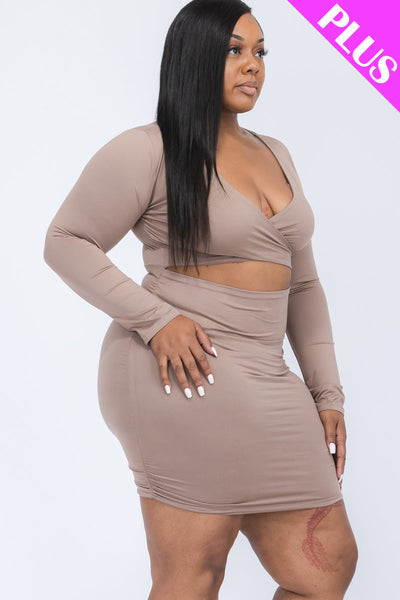 Plus Size Crisscross Cutout Front Mini Dress (collective) - 1Caribbeanmall