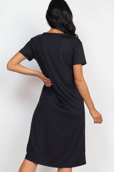 Loose Fit Short Sleeve Dress (CAPELLA) - 1Caribbeanmall