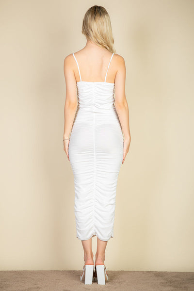 Cami Ruched Bodycon Midi Dress