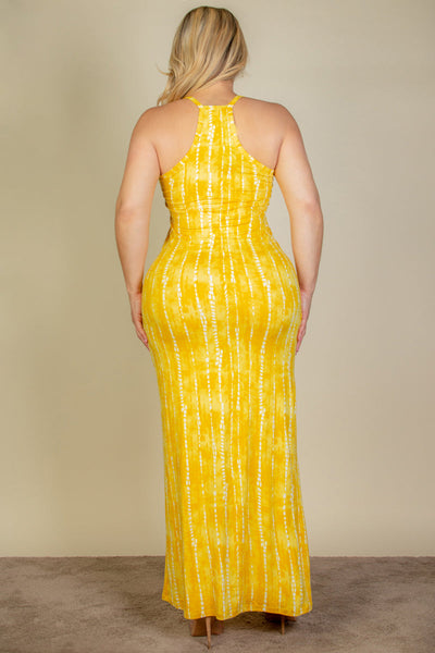 Plus Size Tie Dye Printed Cami Bodycon Maxi Dress (CAPELLA) - 1Caribbeanmall