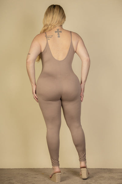 Plus Size Solid Bodycon Cami Jumpsuit (CAPELLA) - 1Caribbeanmall