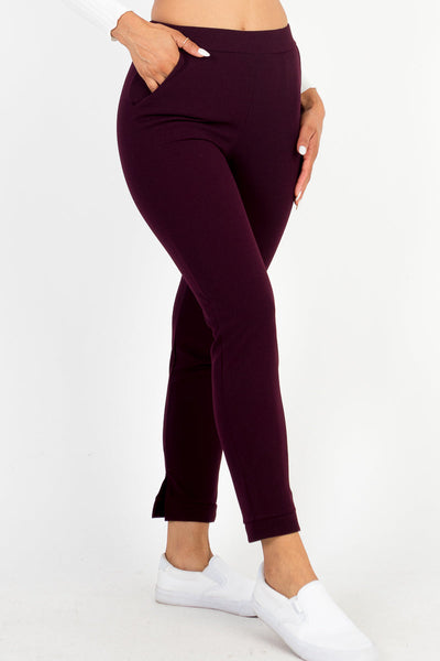 Knit Side Slit Pants (CAPELLA) - 1Caribbeanmall