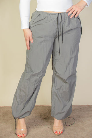Plus Size Drawstring Waist Parachute Pants (CAPELLA) - 1Caribbeanmall