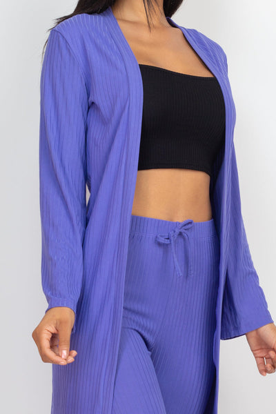 Ribbed Long Cardigan & Leggings Set (CAPELLA) - 1Caribbeanmall