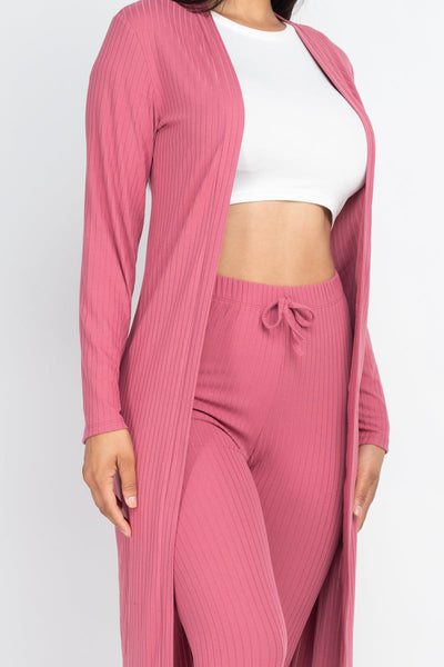 Ribbed Long Cardigan & Leggings Set (CAPELLA) - 1Caribbeanmall