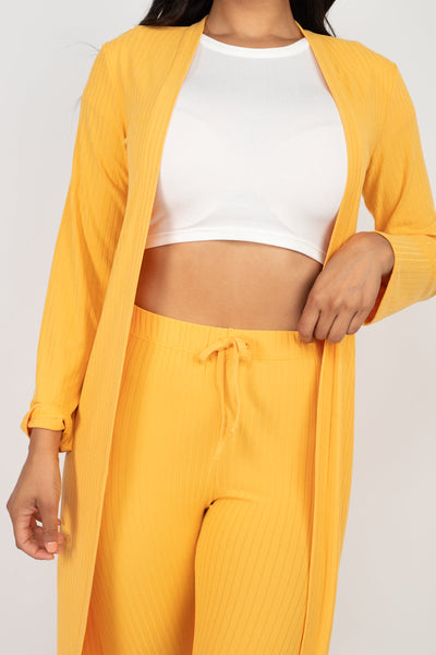 Ribbed Long Cardigan & Leggings Set (CAPELLA) - 1Caribbeanmall