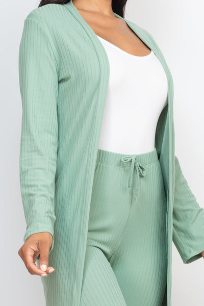 Ribbed Long Cardigan & Leggings Set (CAPELLA) - 1Caribbeanmall