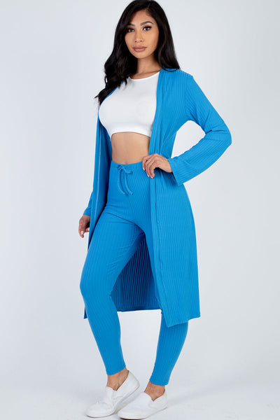 Ribbed Long Cardigan & Leggings Set (CAPELLA) - 1Caribbeanmall