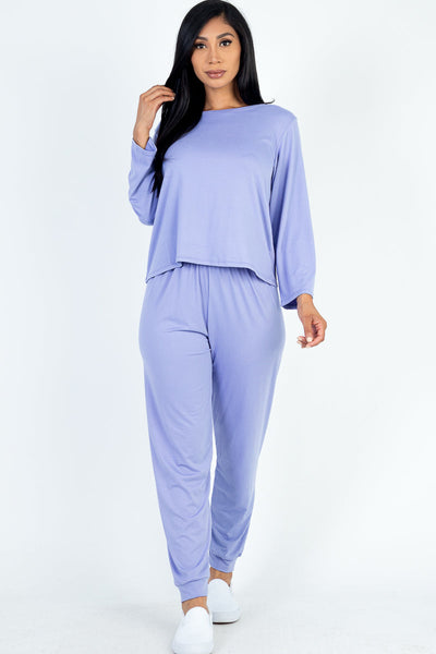 Solid Sweatshirt and Joggers Set (CAPELLA) - 1Caribbeanmall