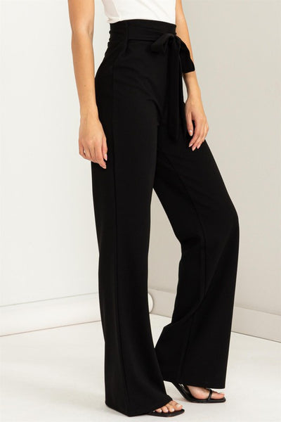 Seeking Sultry High-Waisted Tie Front Flared Pants - 1Caribbeanmall