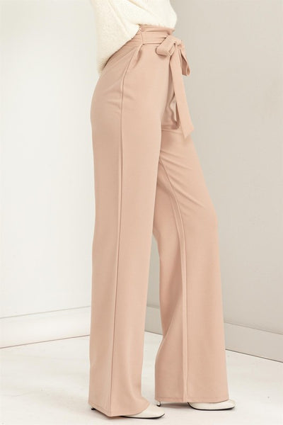 Seeking Sultry High-Waisted Tie Front Flared Pants - 1Caribbeanmall