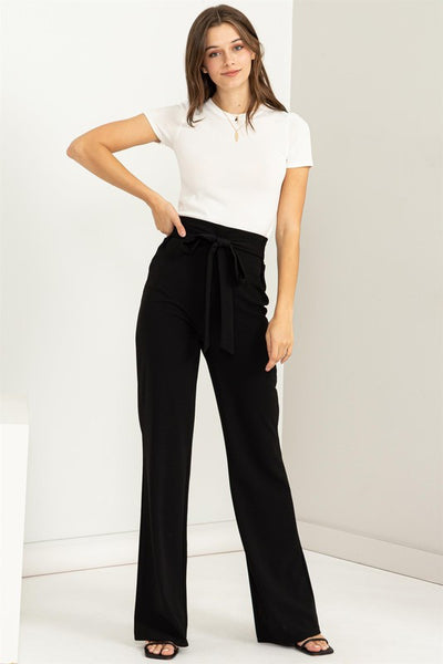 Seeking Sultry High-Waisted Tie Front Flared Pants - 1Caribbeanmall