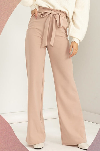 Seeking Sultry High-Waisted Tie Front Flared Pants - 1Caribbeanmall